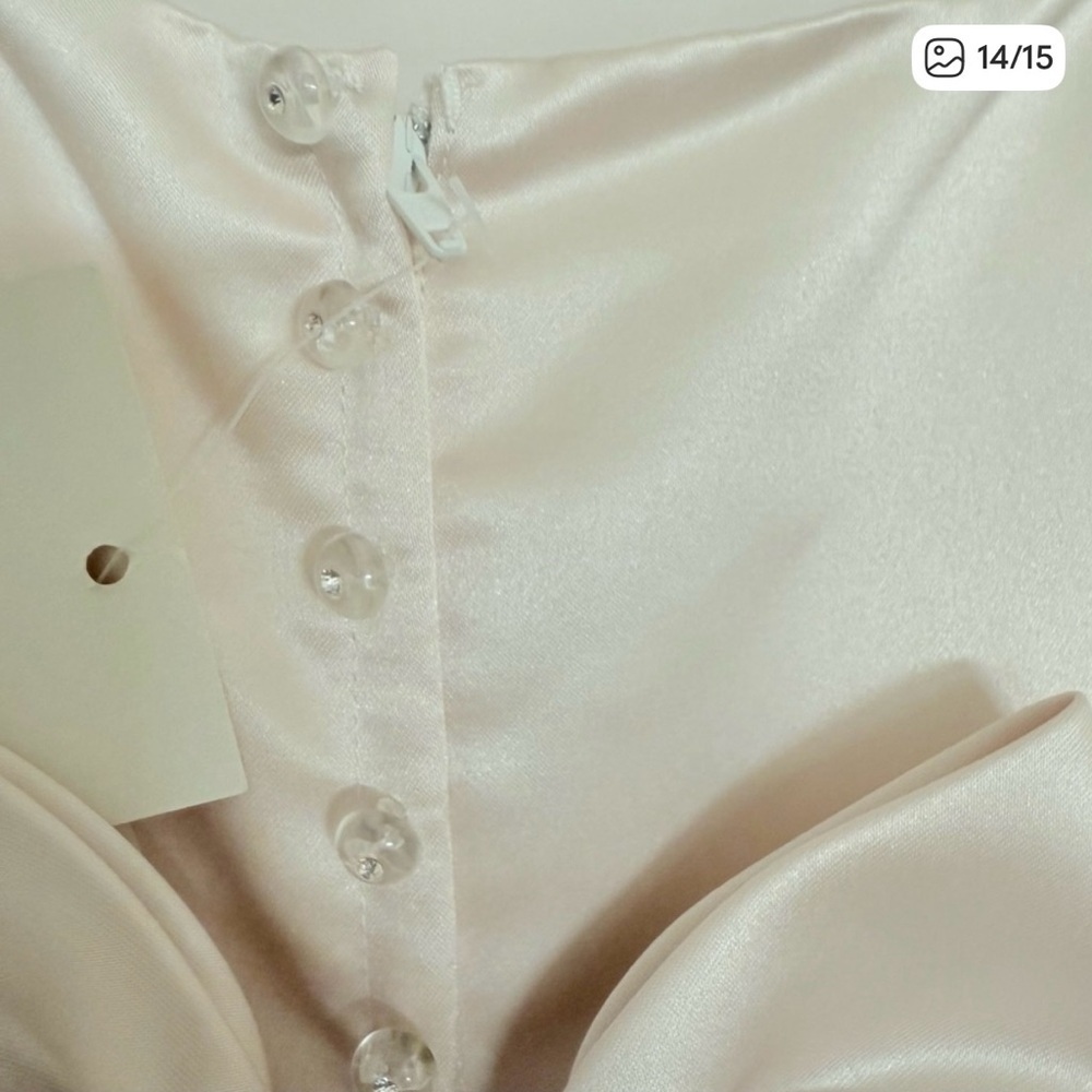 Stunning Joan Calabrese for Mon Cherri Flower Girl Dress in Ivory/Petal size 7 - Picture 15 of 15